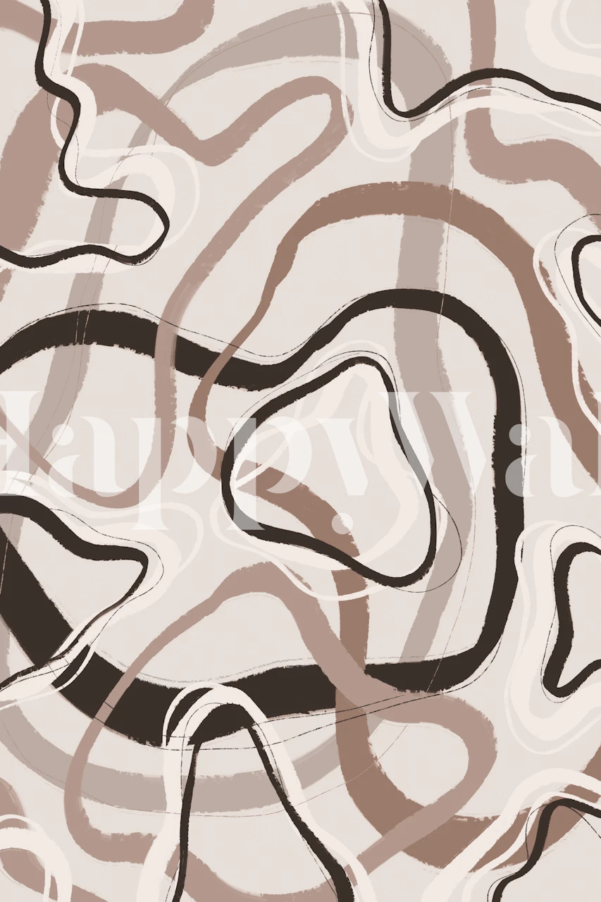 Jemná nástěnná malba s pastelovým kruhovým vzorem pro klidnou estetiku domova