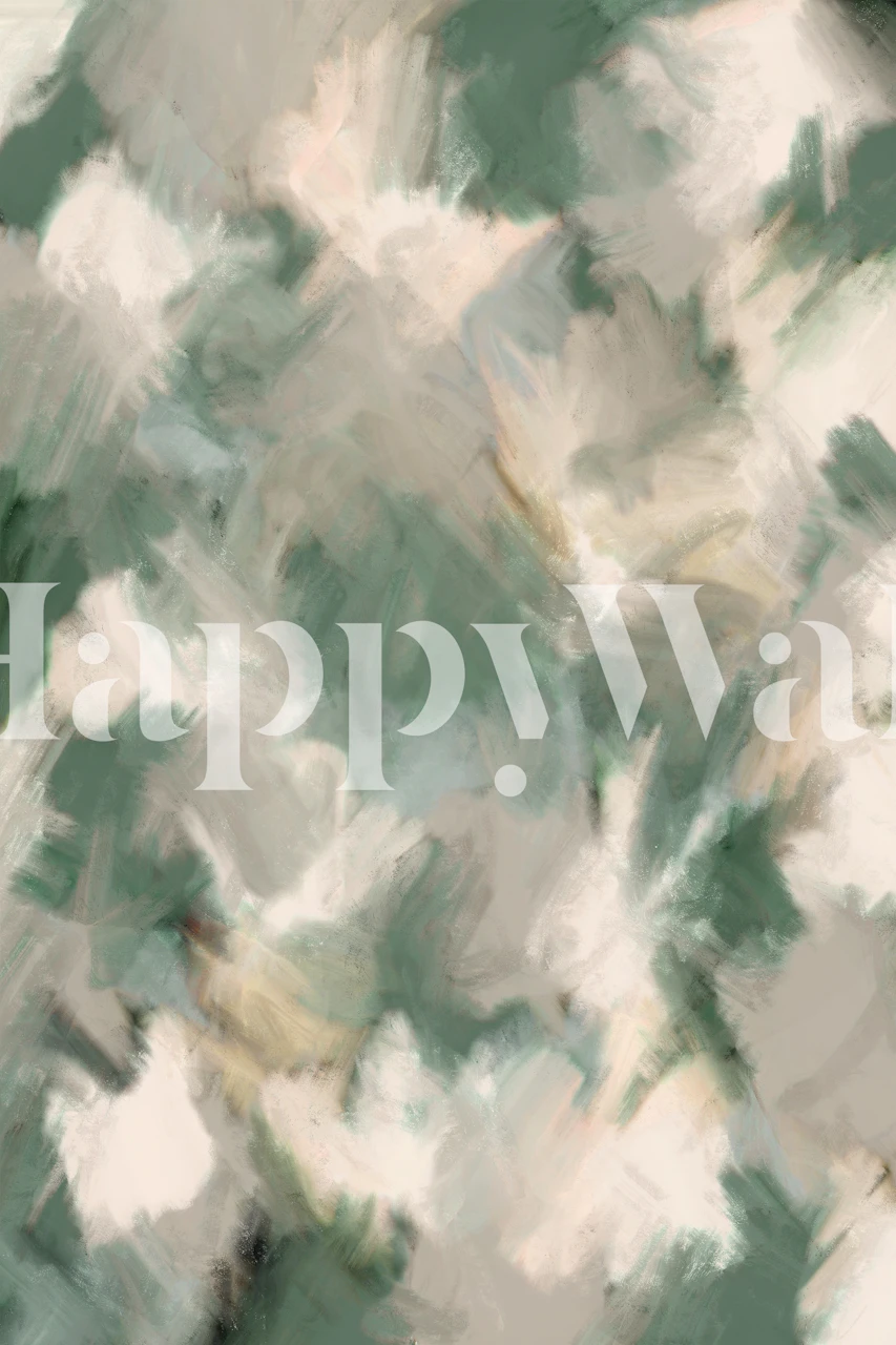 Abstract jungle pattern wallpaper in room setting