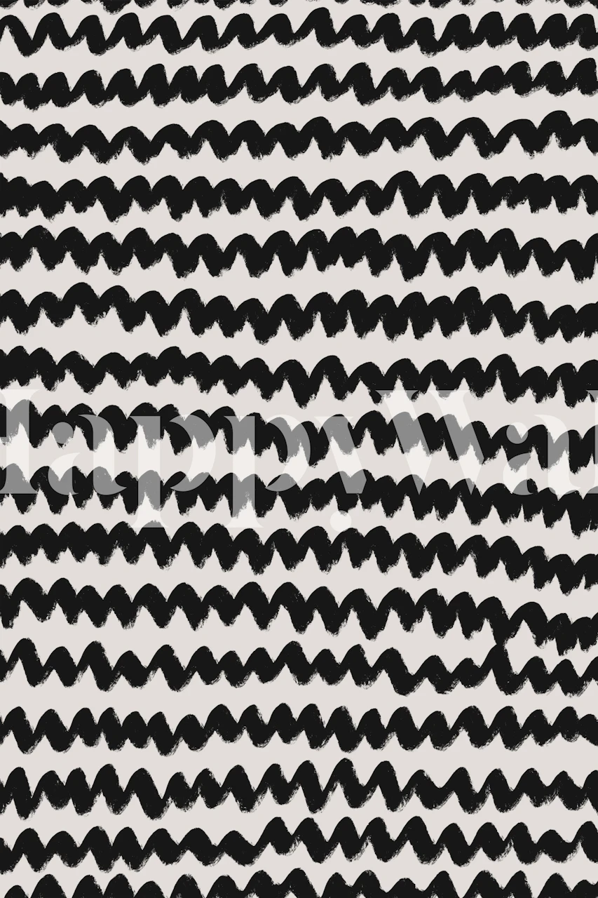 Black zigzag pattern on white background wallpaper