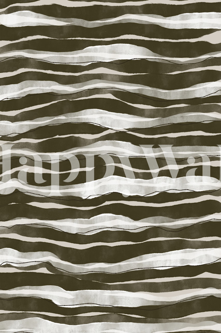 Green and white striped abstract wallpaper