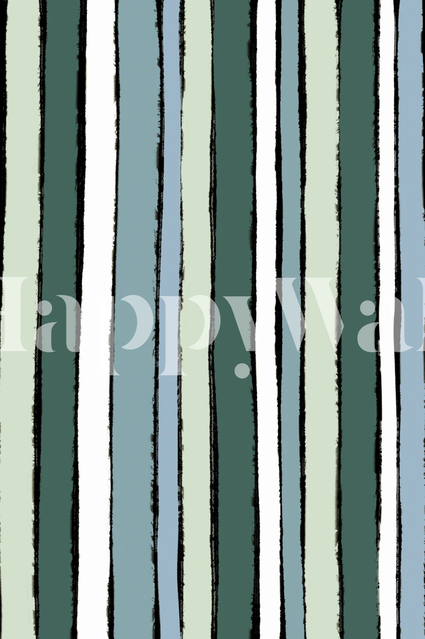 Fototapeta Smaragd Green Stripes s různými odstíny zelené a bílé