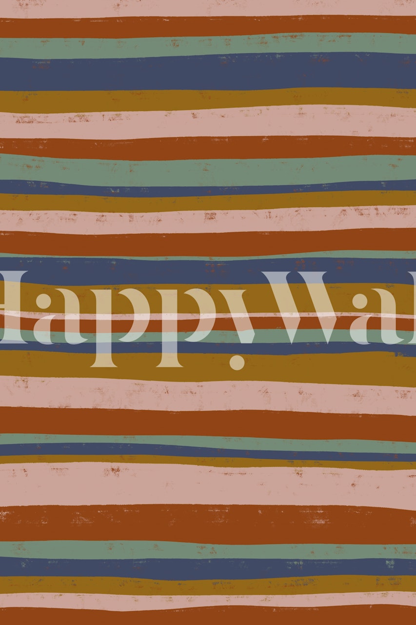 Colorful striped wallpaper in warm tones, showcasing earthy hues, boho style