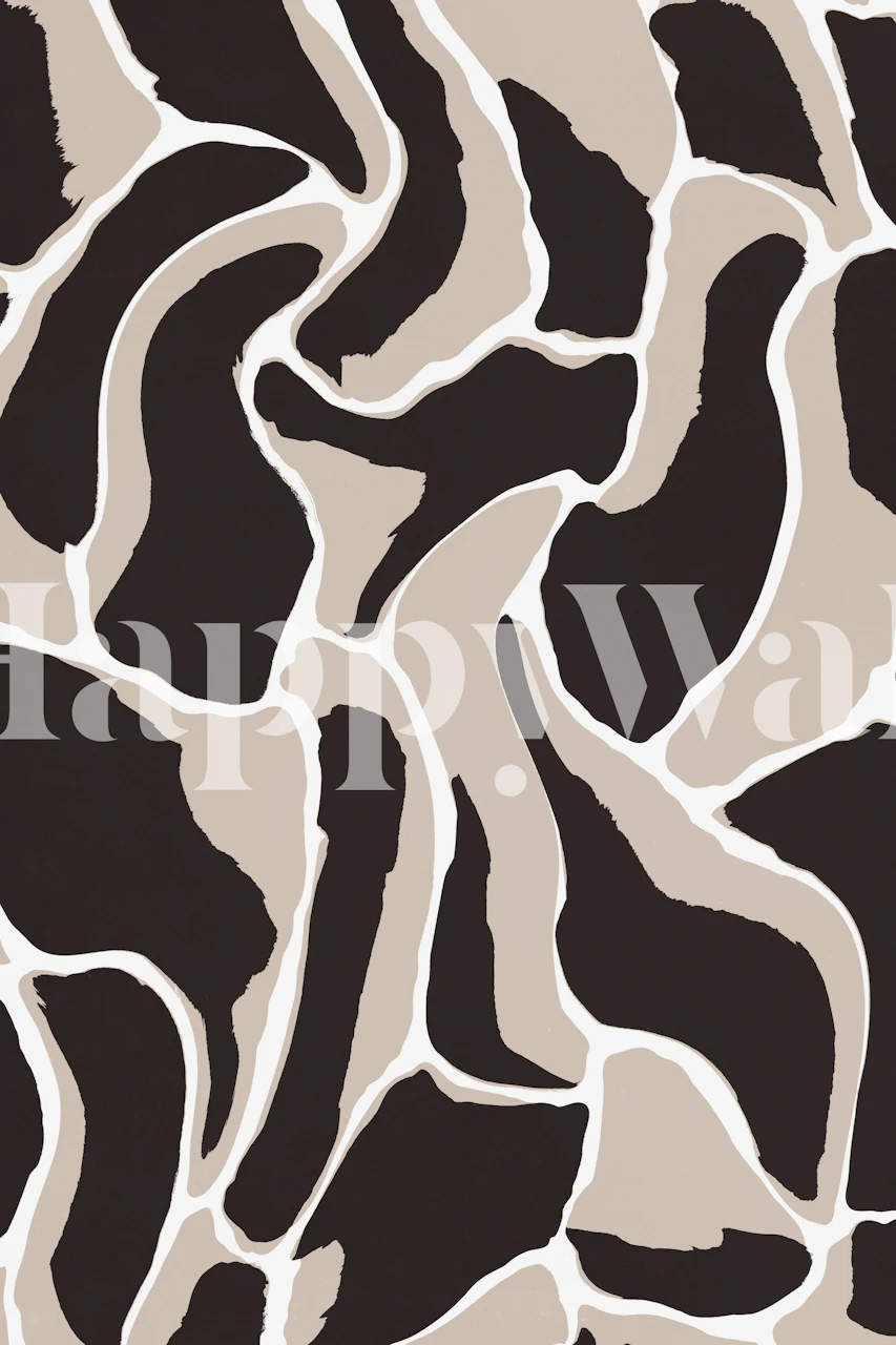 Brown animal print wallpaper featuring organic shapes