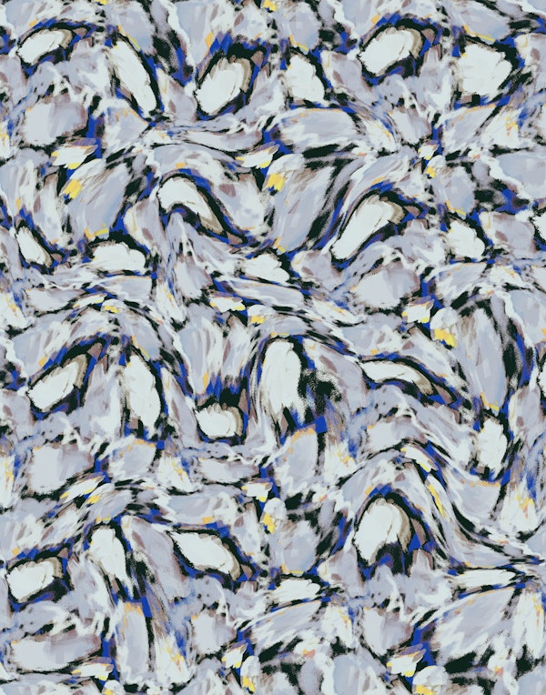 Blue Ice Flowers Pattern