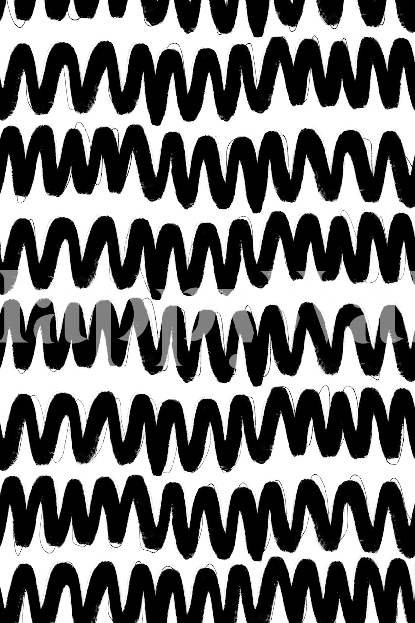 Black zig zag pattern on white background wallpaper