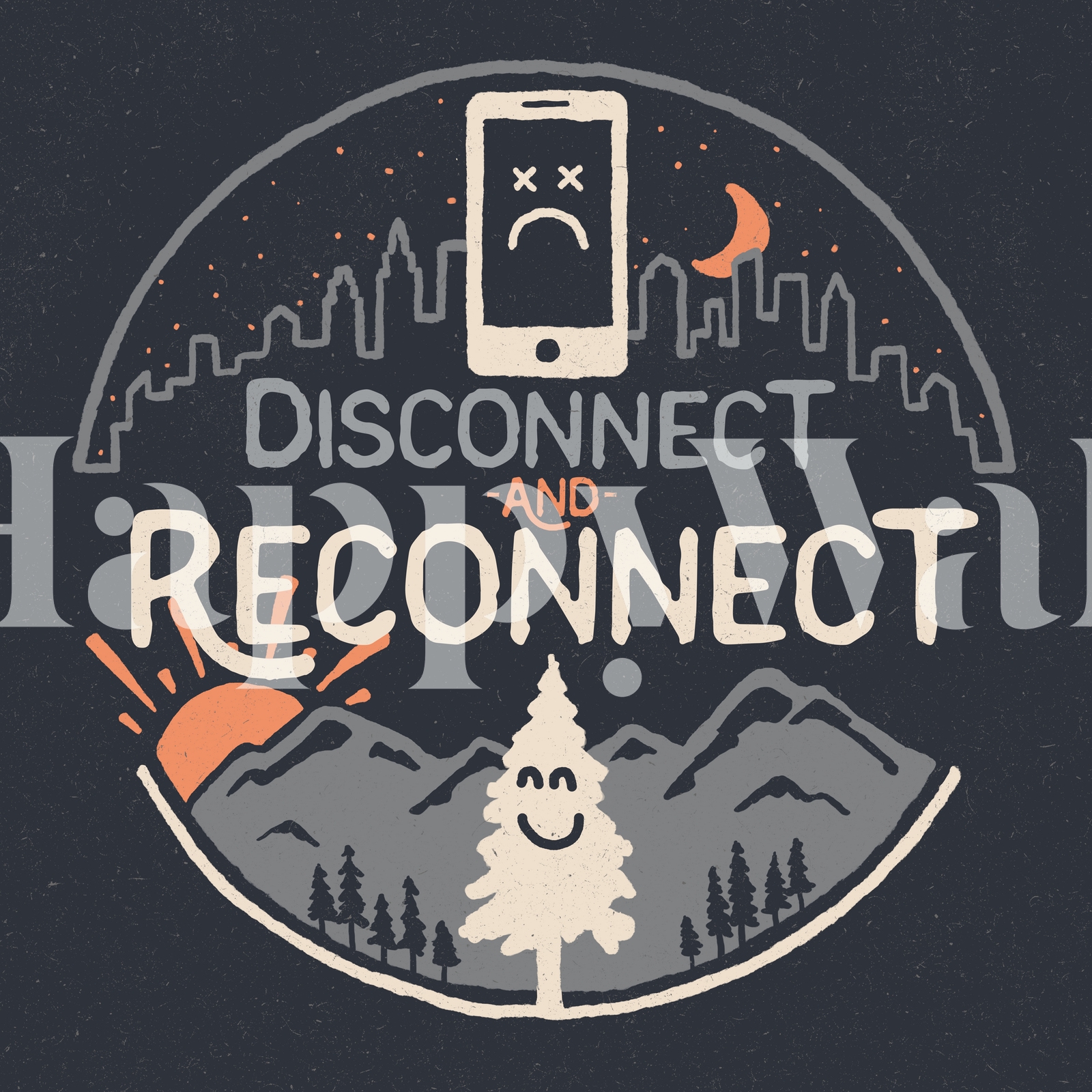 Reconnect Wallpaper | Hand-drawn Design for your Wall | Happywall