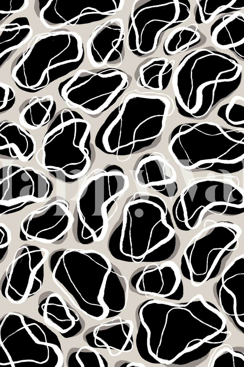 Monochrome stone theme wallpaper design