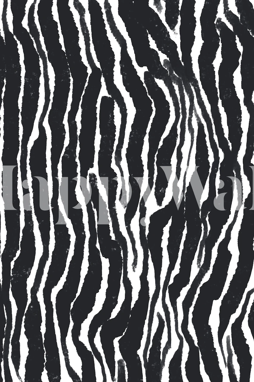 Zebra pattern in black and white wallpaper