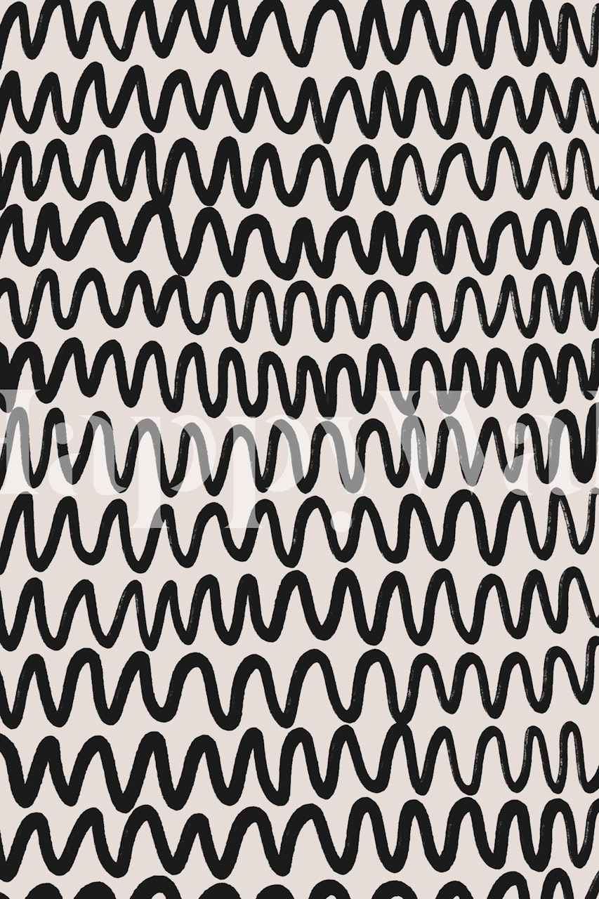 Marker Wavey Pattern wallpaper in a room