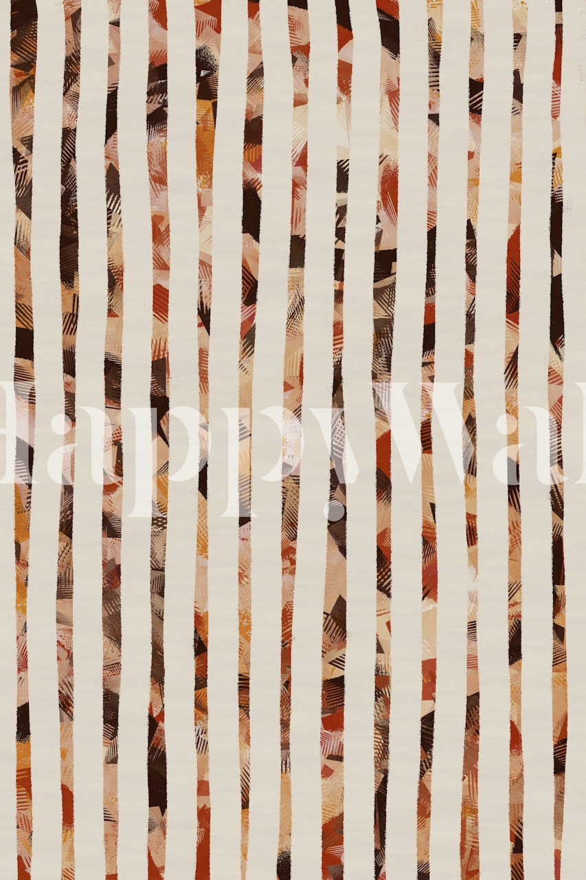 Beige Stripes Pattern Wall Mural for a sophisticated interior