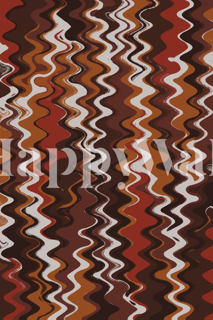 Red Earthy Waves Pattern w pokoju