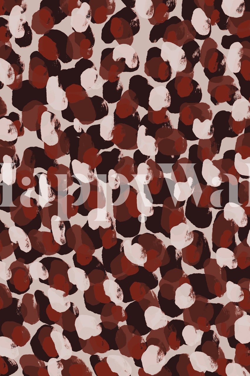 Red, beige, and brown abstract dot pattern wallpaper