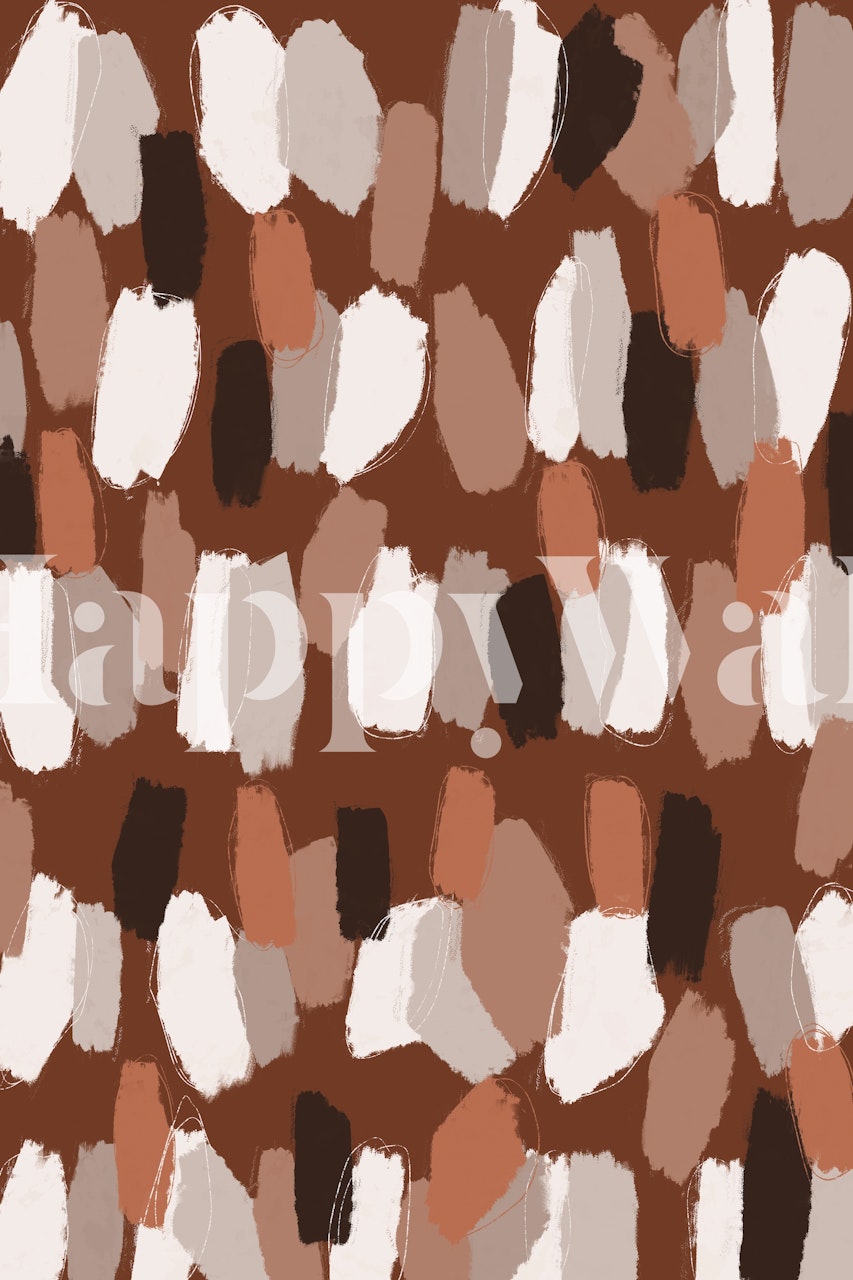 Pastel earthy strokes pattern in browns and whites wallpaper