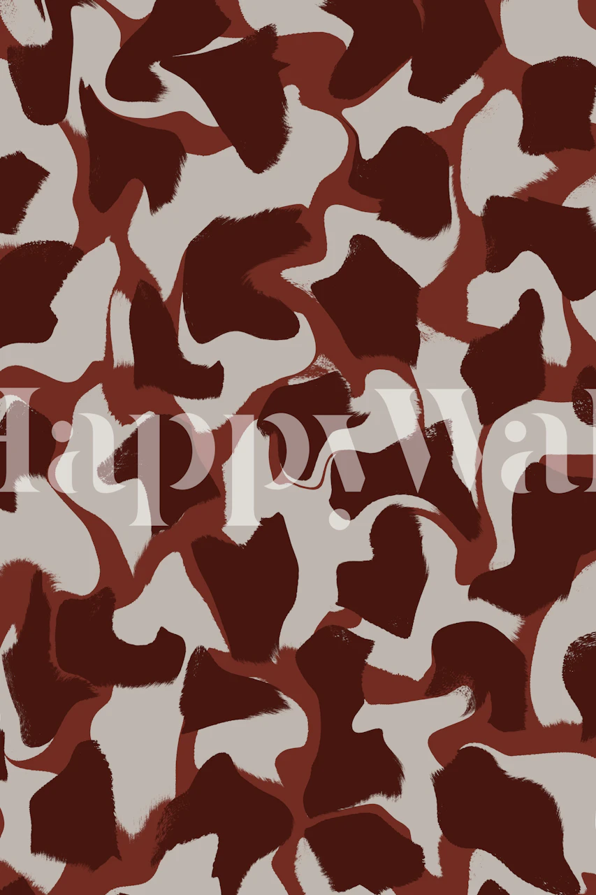 fotomural vinílico de parede abstrato com traços bege e marrons