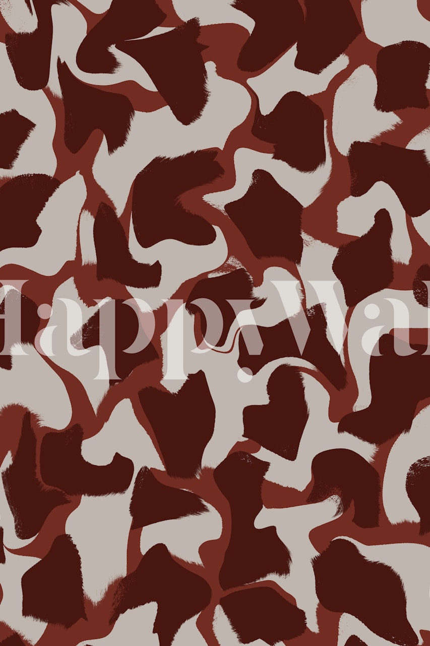 Abstrakti beige ja ruskea piirustus seinämaalaus