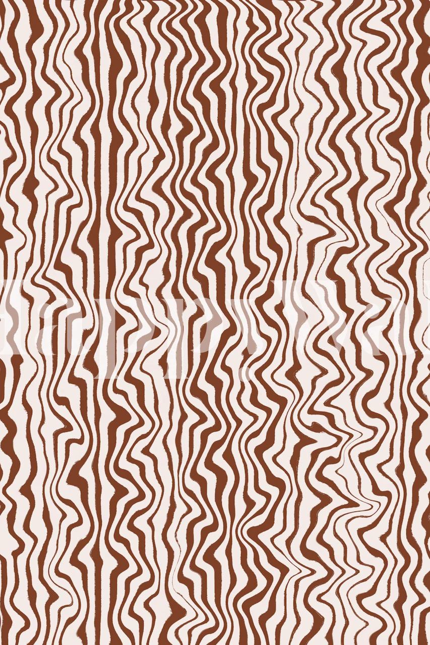 Brown and beige liquid stripes wallpaper pattern