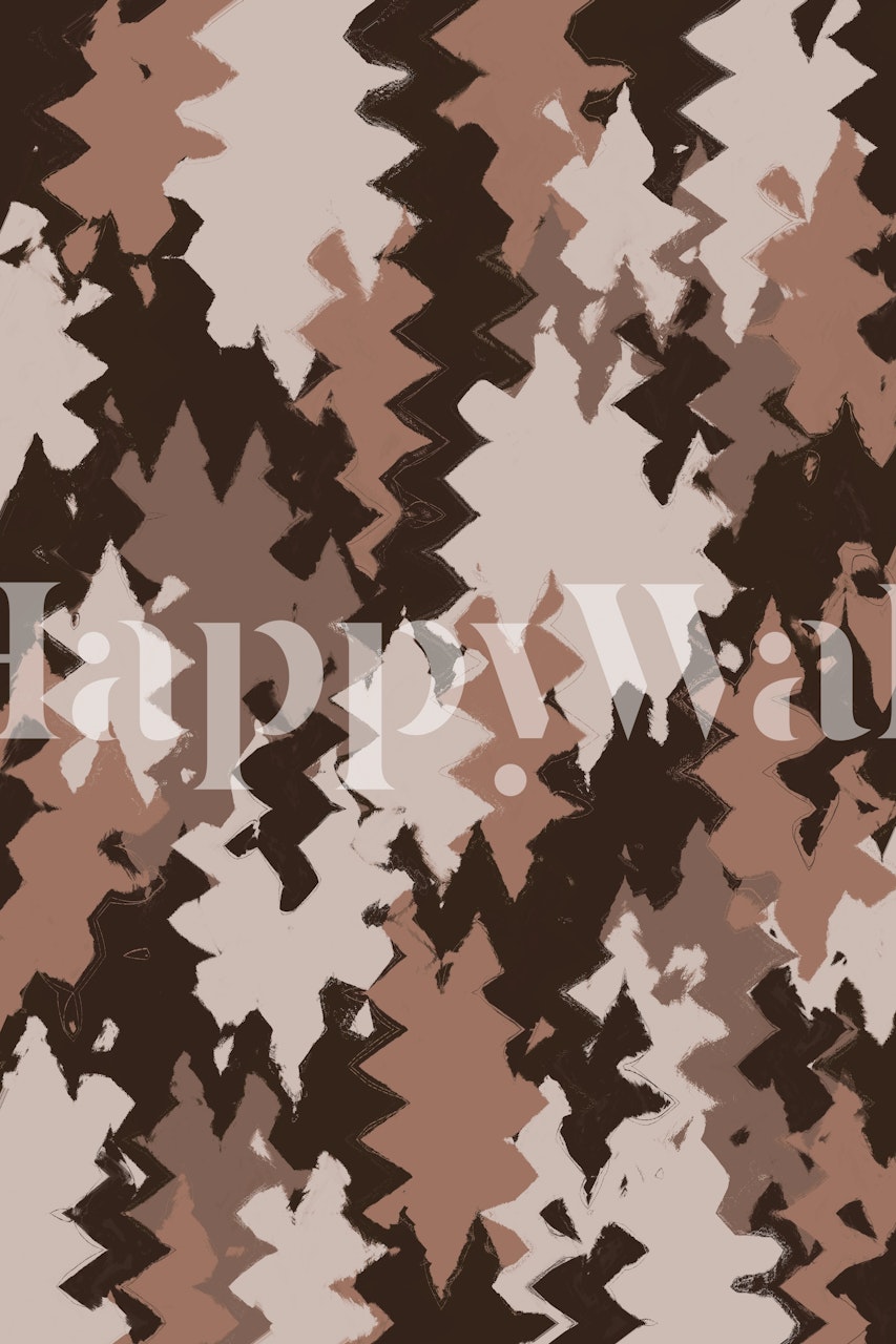 Brown and beige zig zag pattern wallpaper