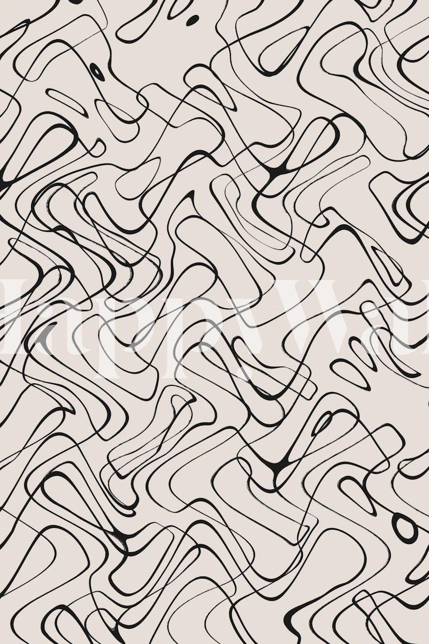 Thin Wild Line Pattern wallpaper in a room
