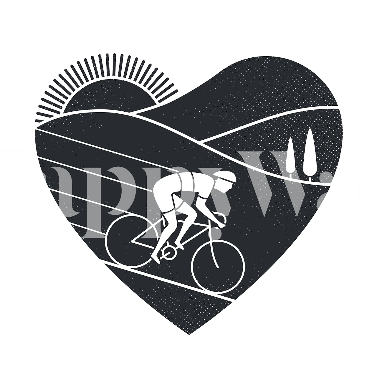 Love Cycling tapetdesign i et rum