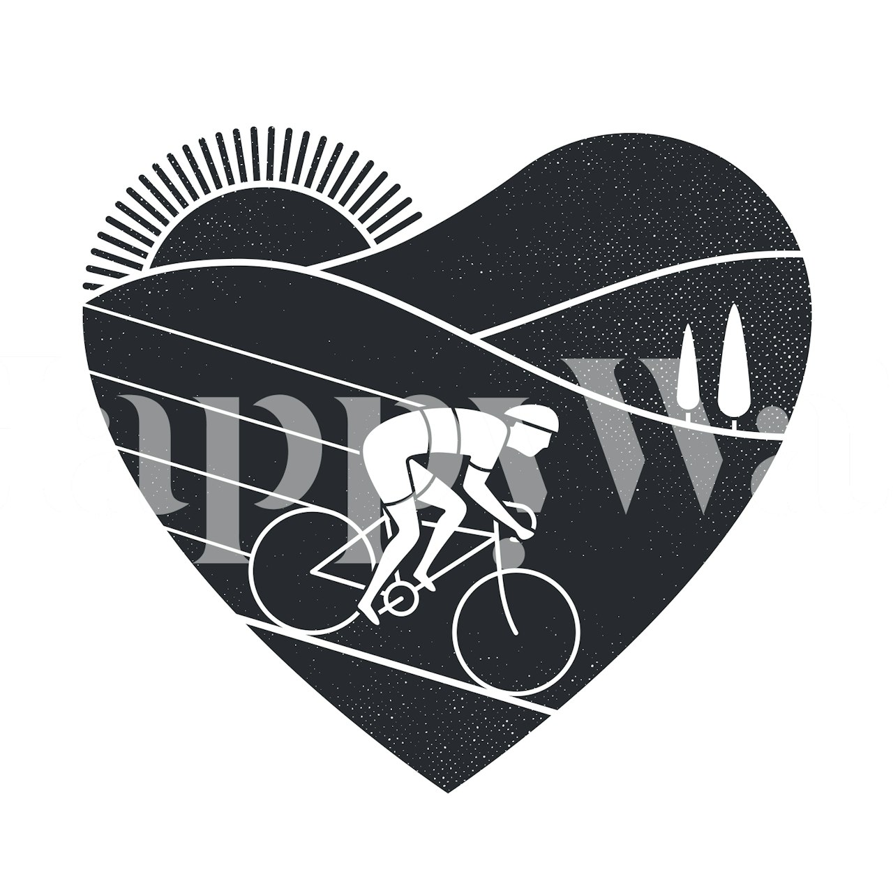 Love Cycling tapetdesign i ett rum