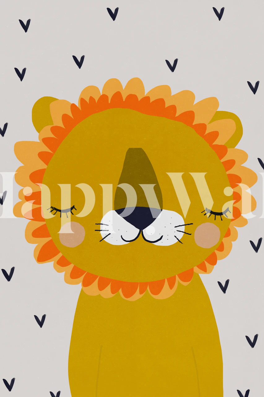 Little Lion wallpaper design in a room