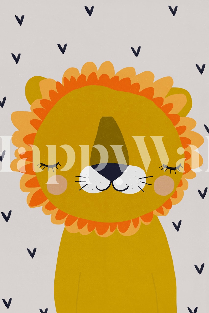 Little Lion wallpaper design in a room