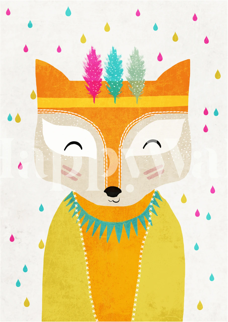 Colorful Rainmaker wallpaper in a room setting