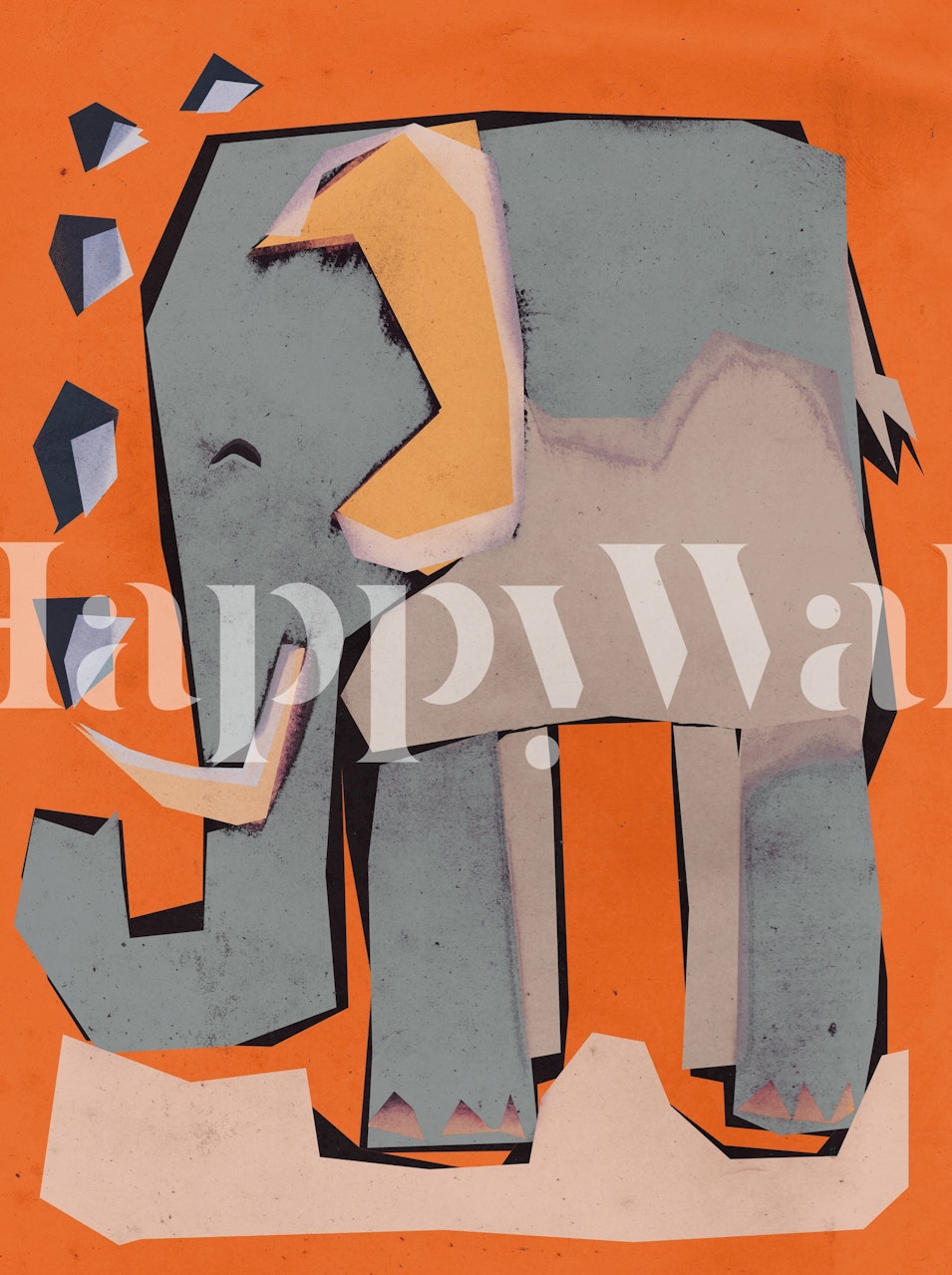 Design tapety Happy Elephant w pokoju