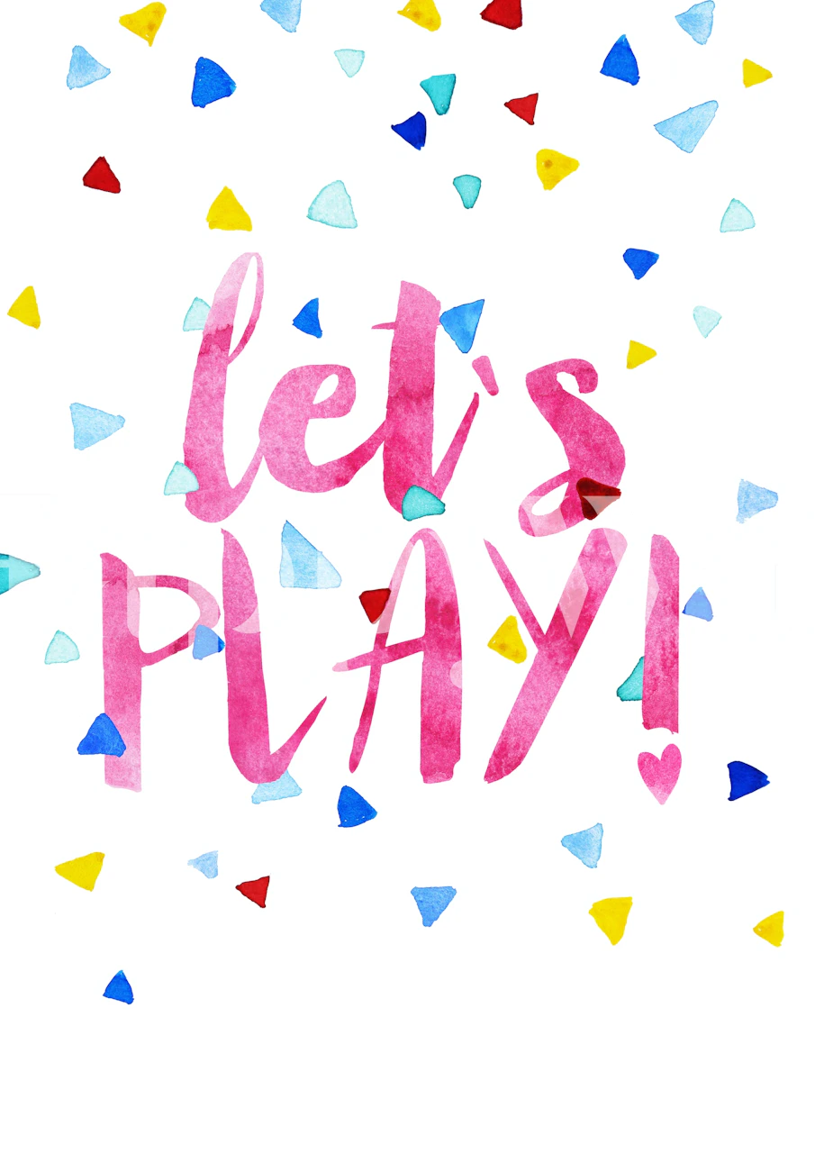 Colorful Let’s Play wallpaper in a playful room