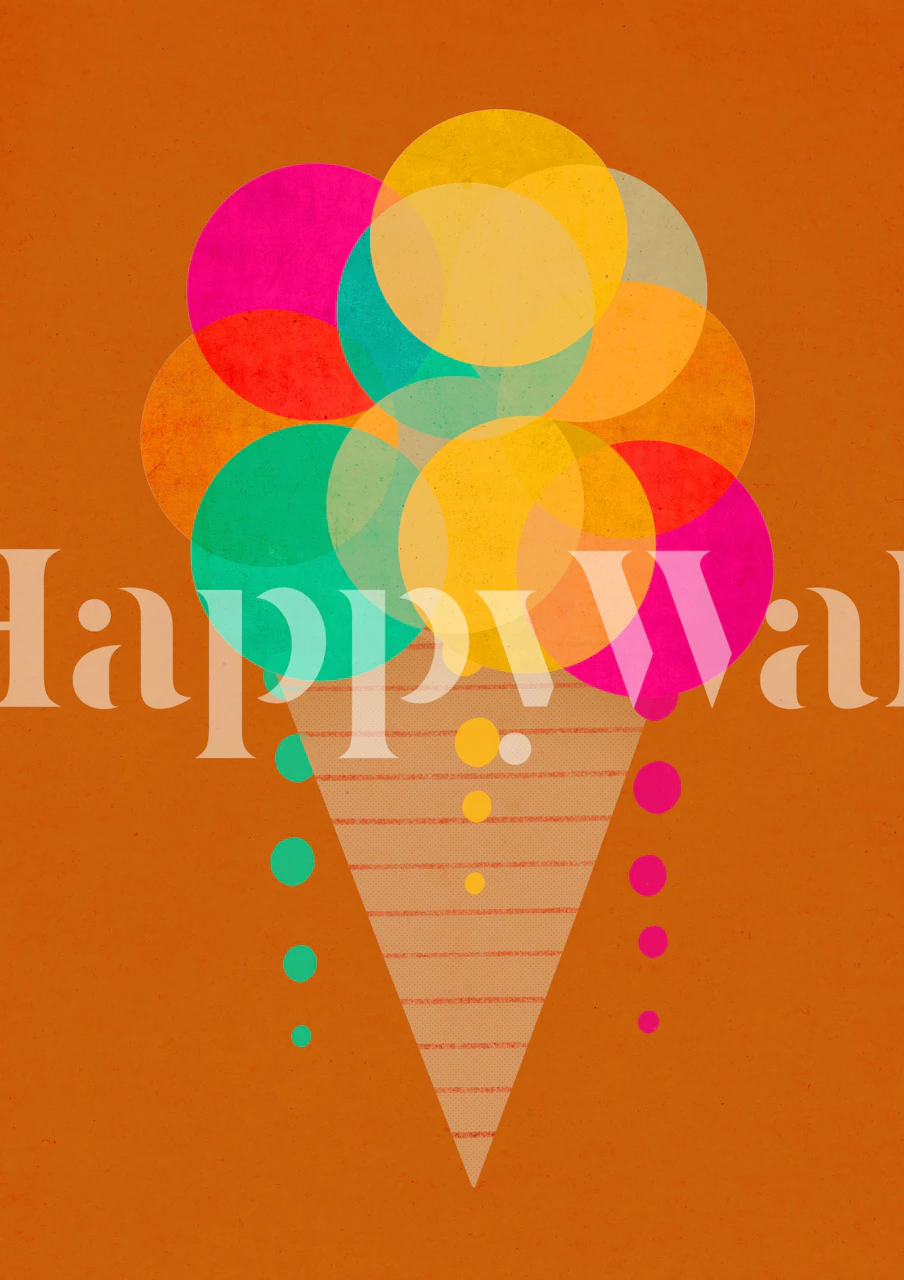 Colorful Neon Ice Cream wallpaper in a room