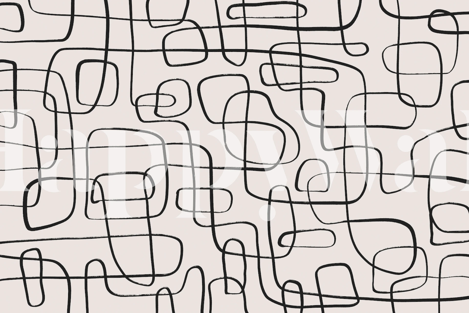 Abstract black line patterns on a light background wallpaper