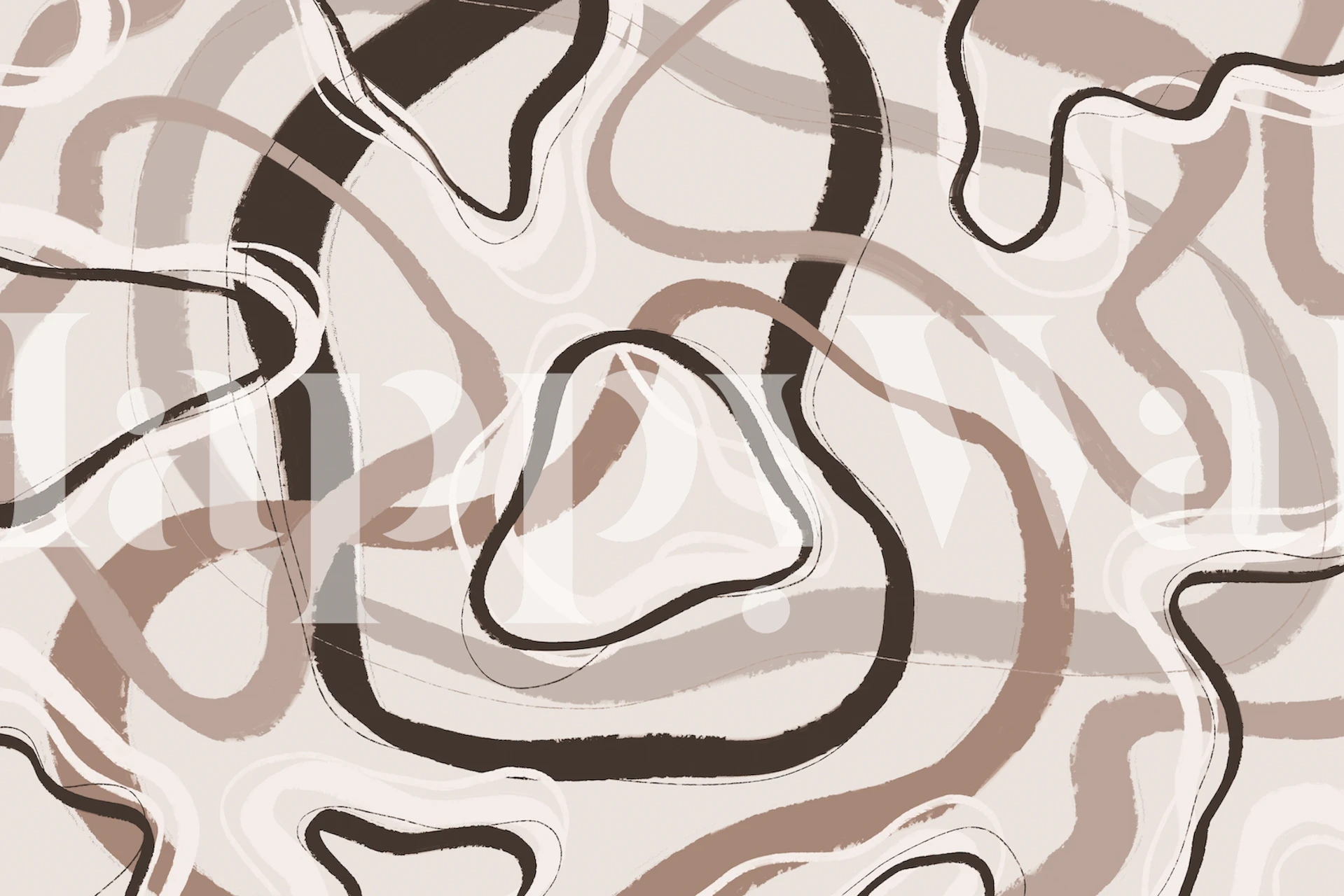 Soft-toned pastel circles and abstract shapes wall mural