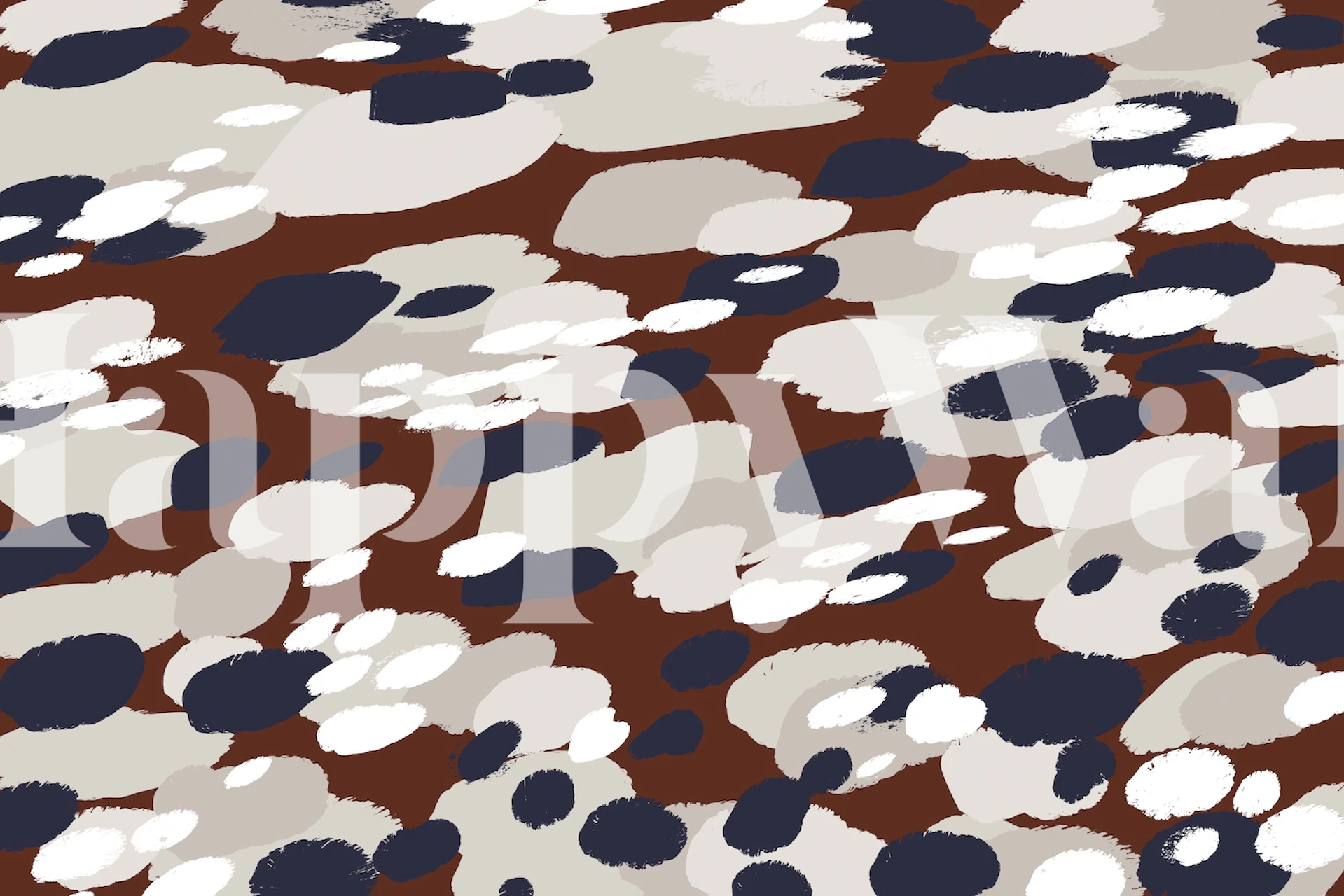 Abstract berry pattern in earthy tones wallpaper