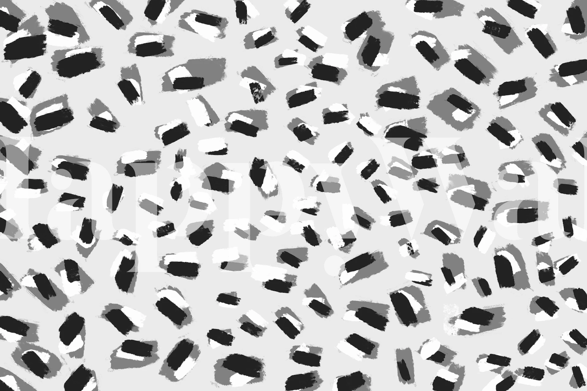 Fotomural patrón de pinceladas abstractas en blanco y negro