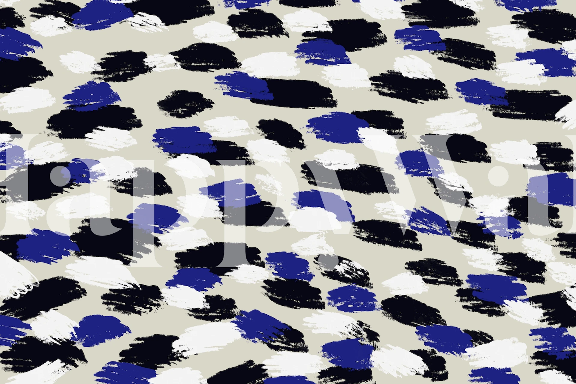 Abstract blue brushstrokes on a neutral background wall mural