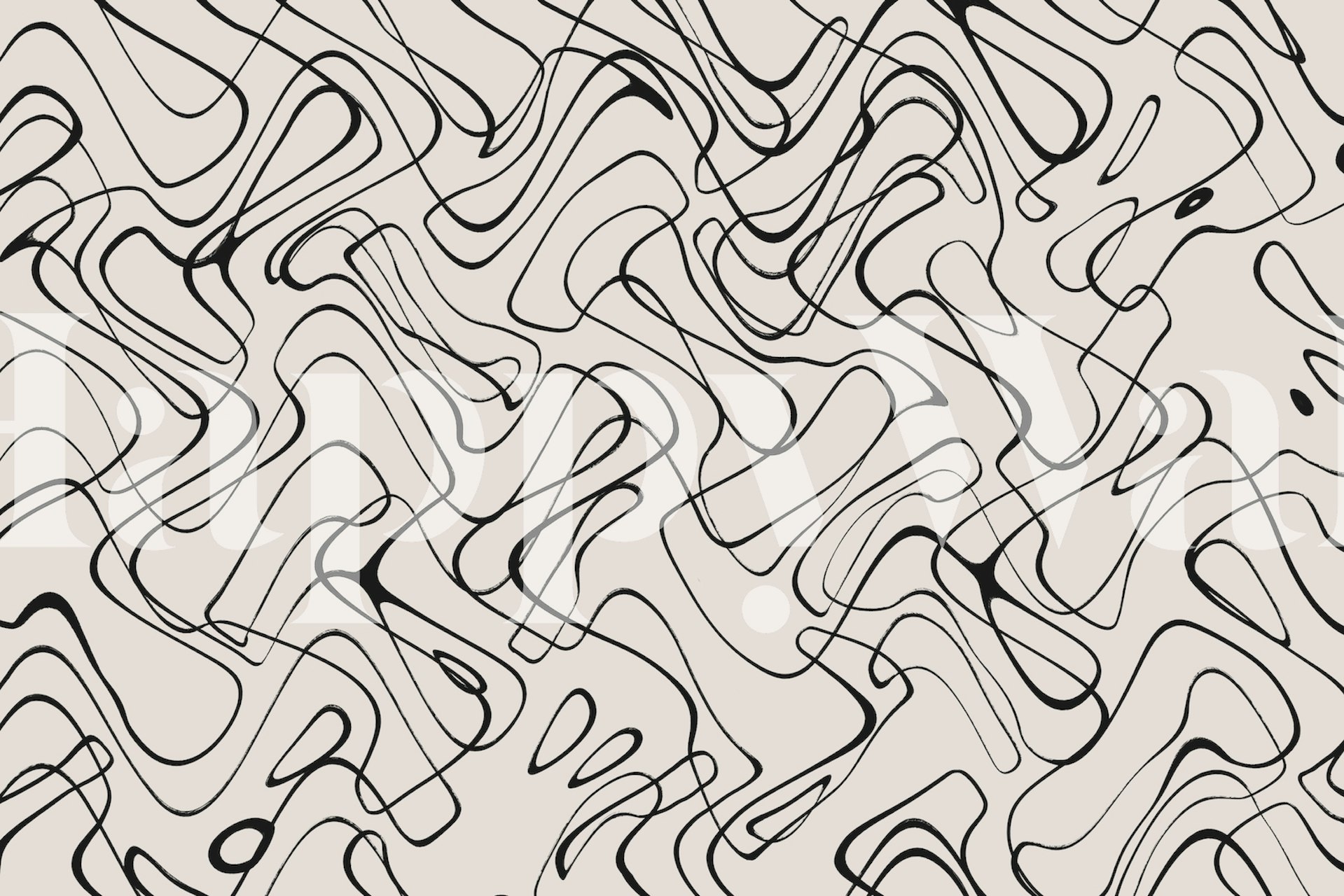 Abstract black line design on light background wallpaper