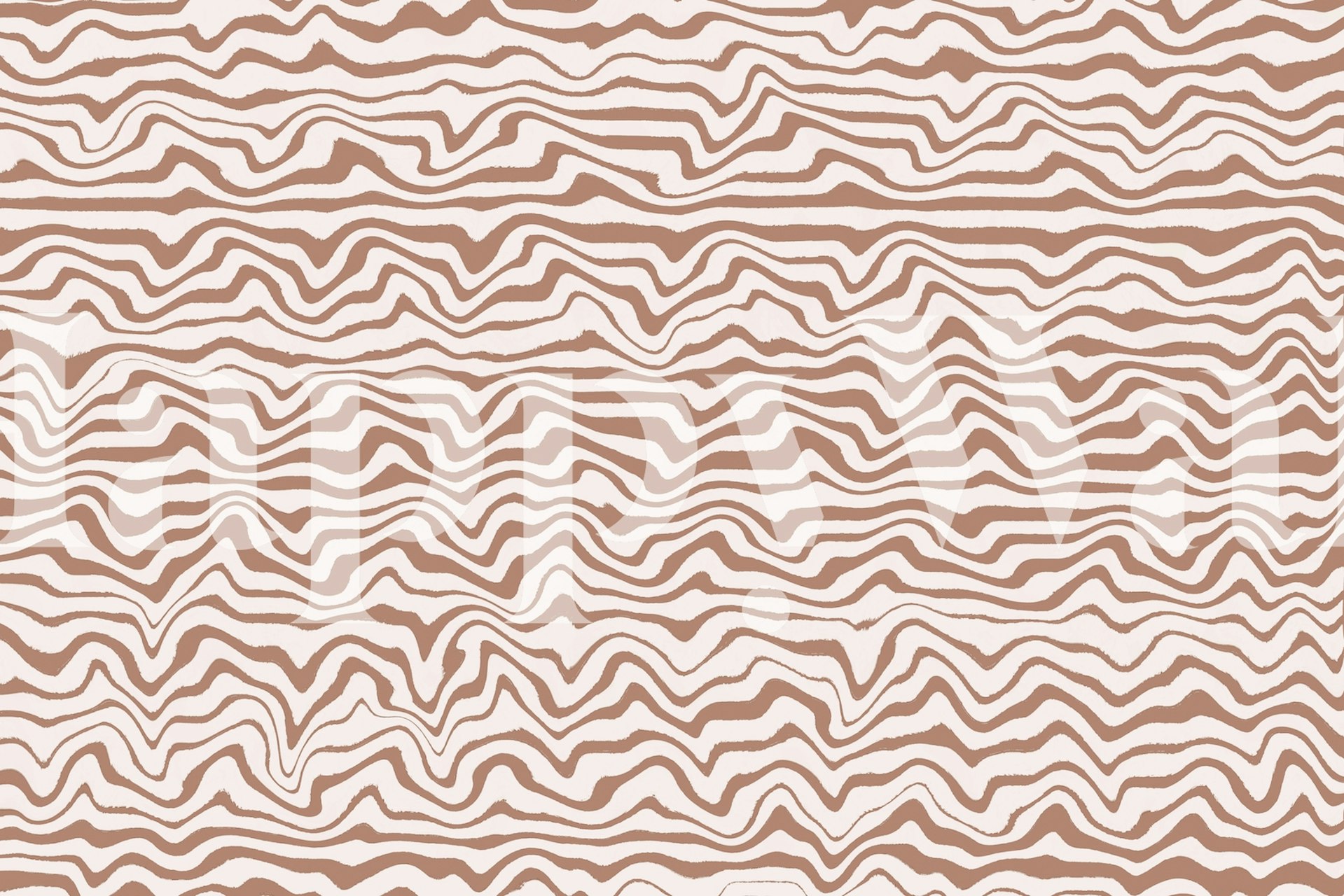 Shaky beige lines wallpaper design in a room