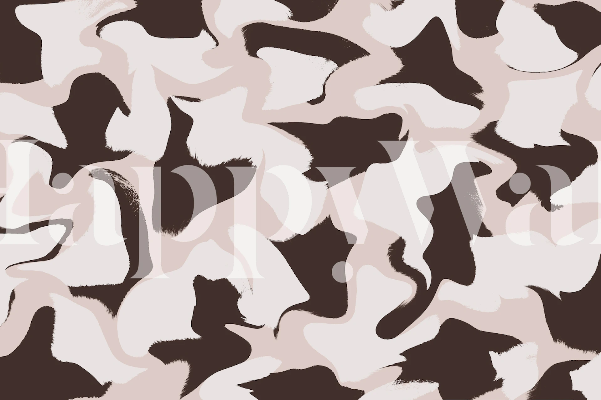 White and brown whipped pattern wallpaper in a room