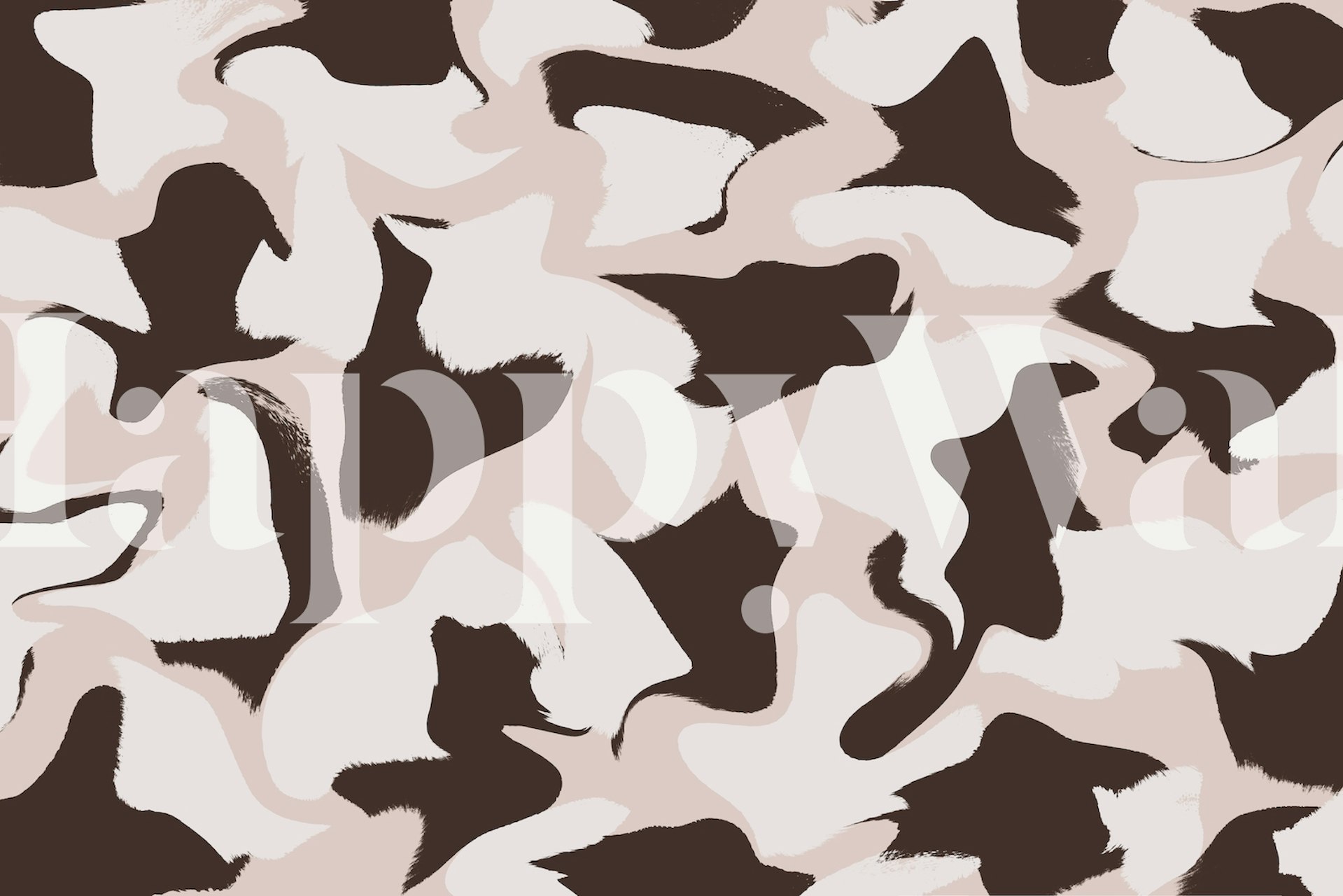 White and brown whipped pattern wallpaper in a room