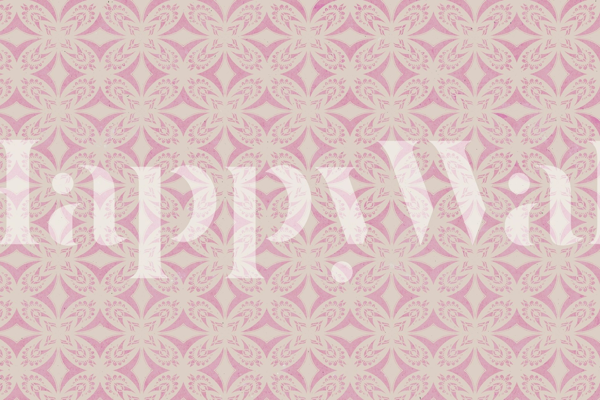 Pink floral symmetrical pattern wallpaper design