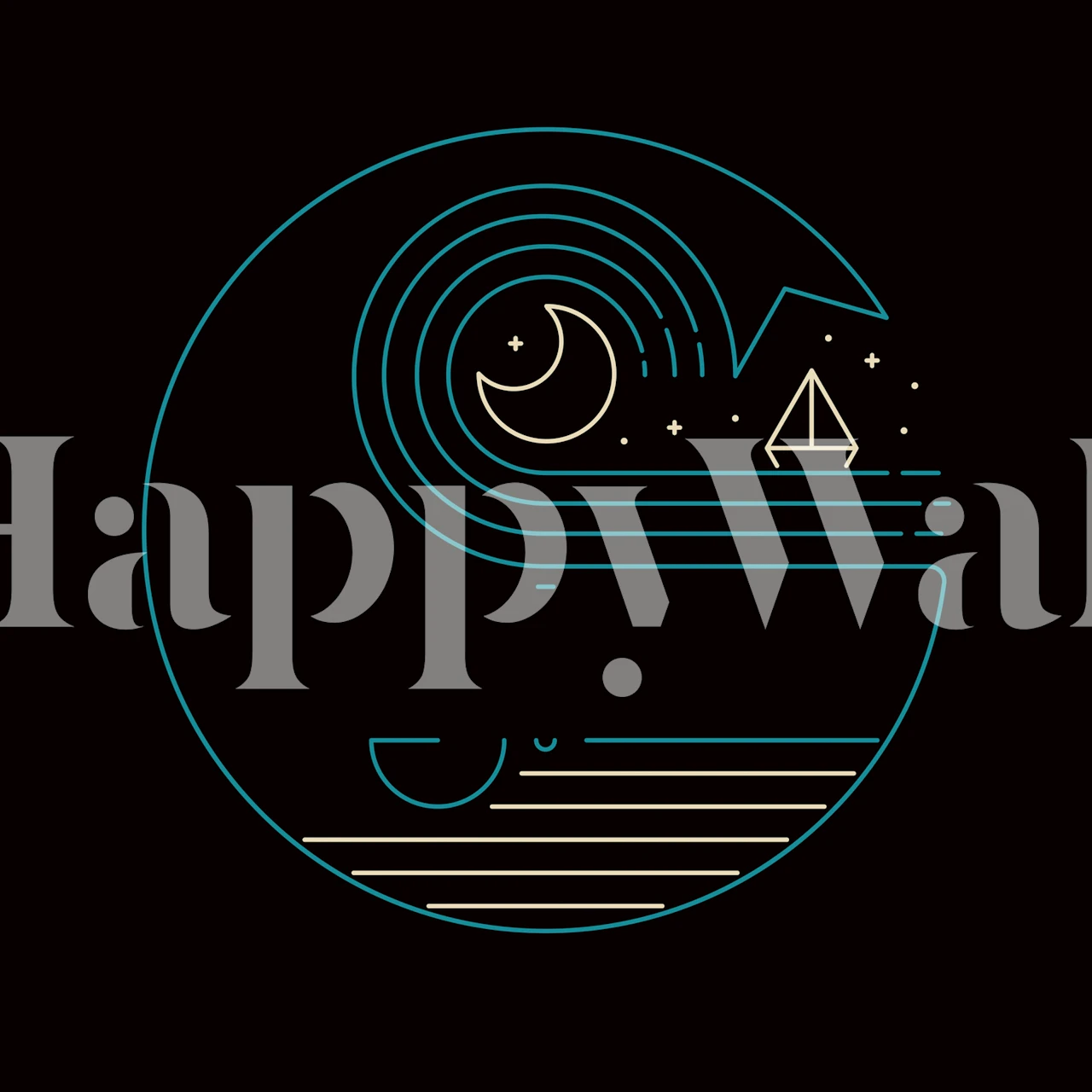 Fotomural estilizado luna y naturaleza para una decoración moderna