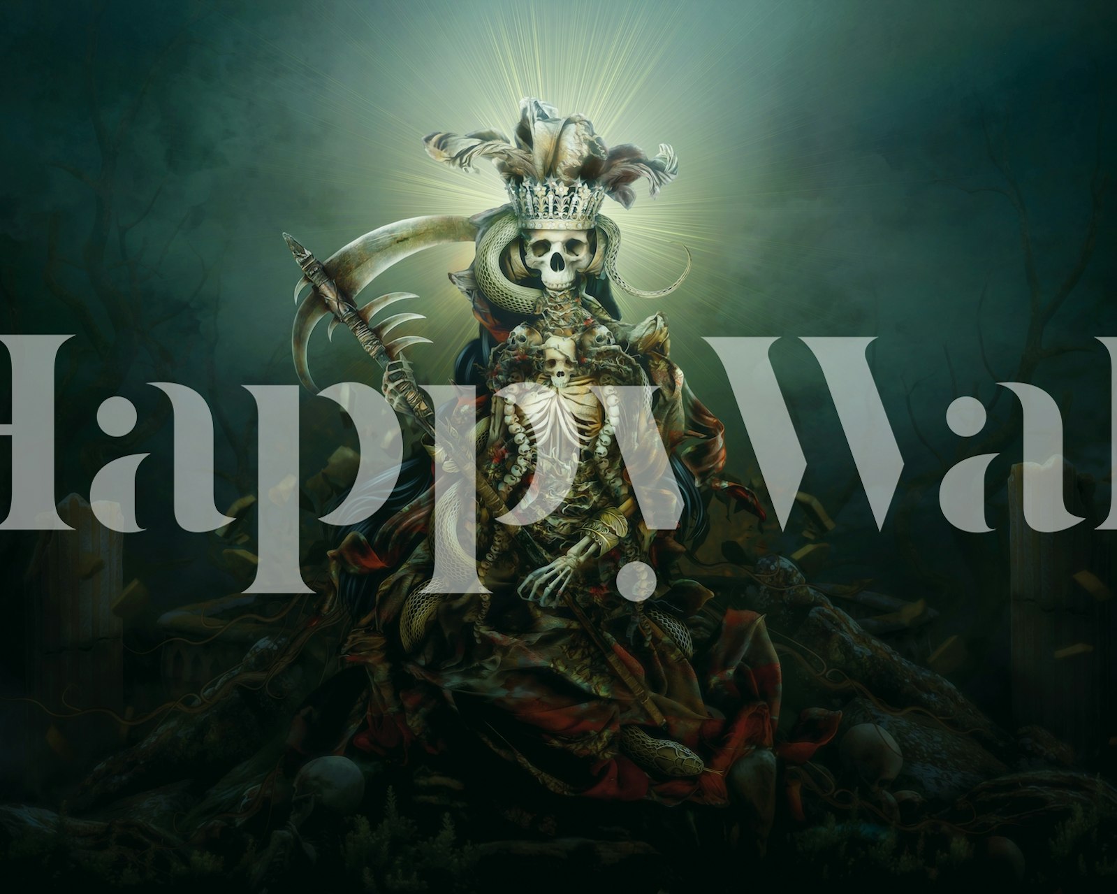 Skeleton Queen II tapet i en rumsmiljö