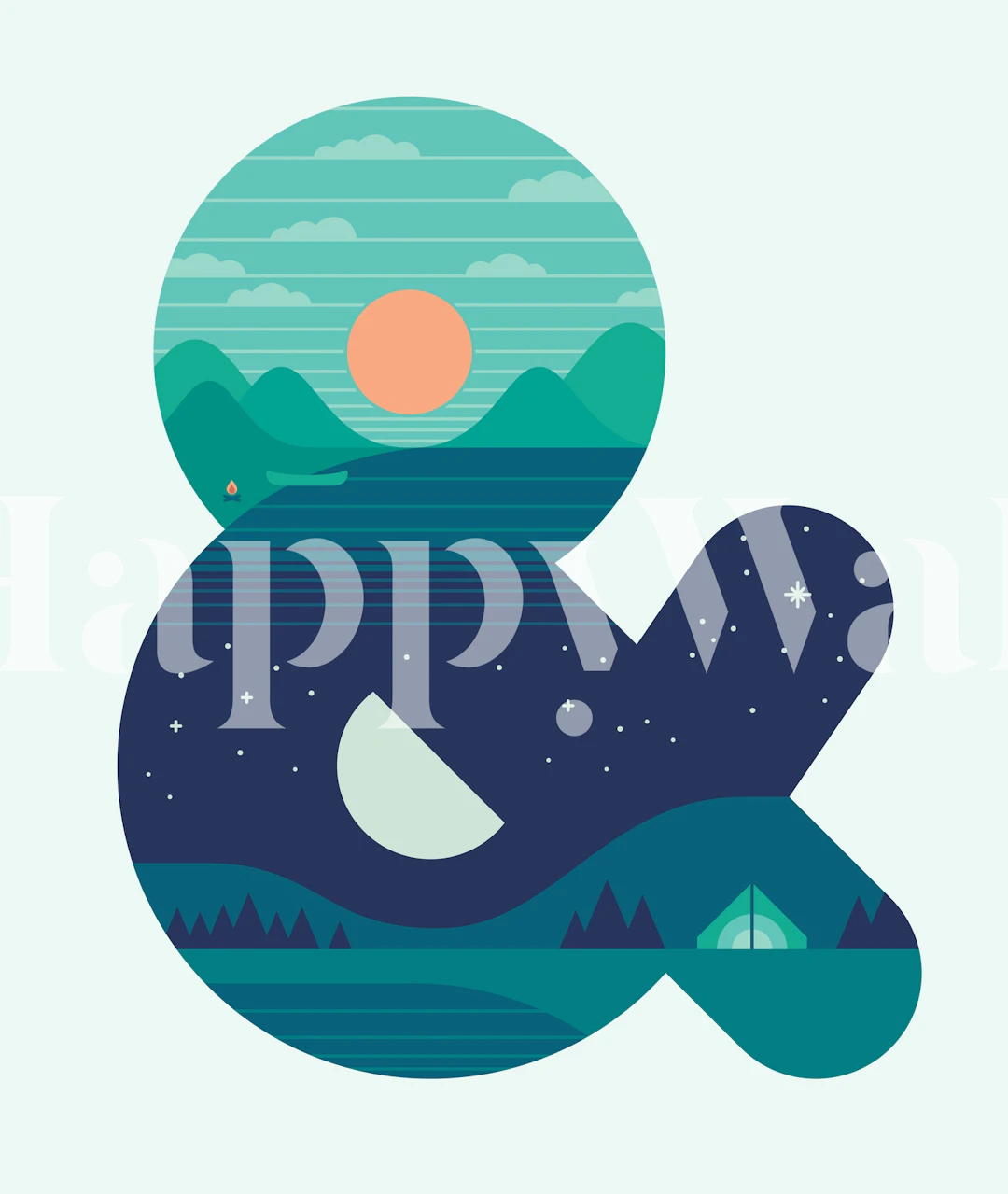 Carta da parati Day and Night in una stanza elegante