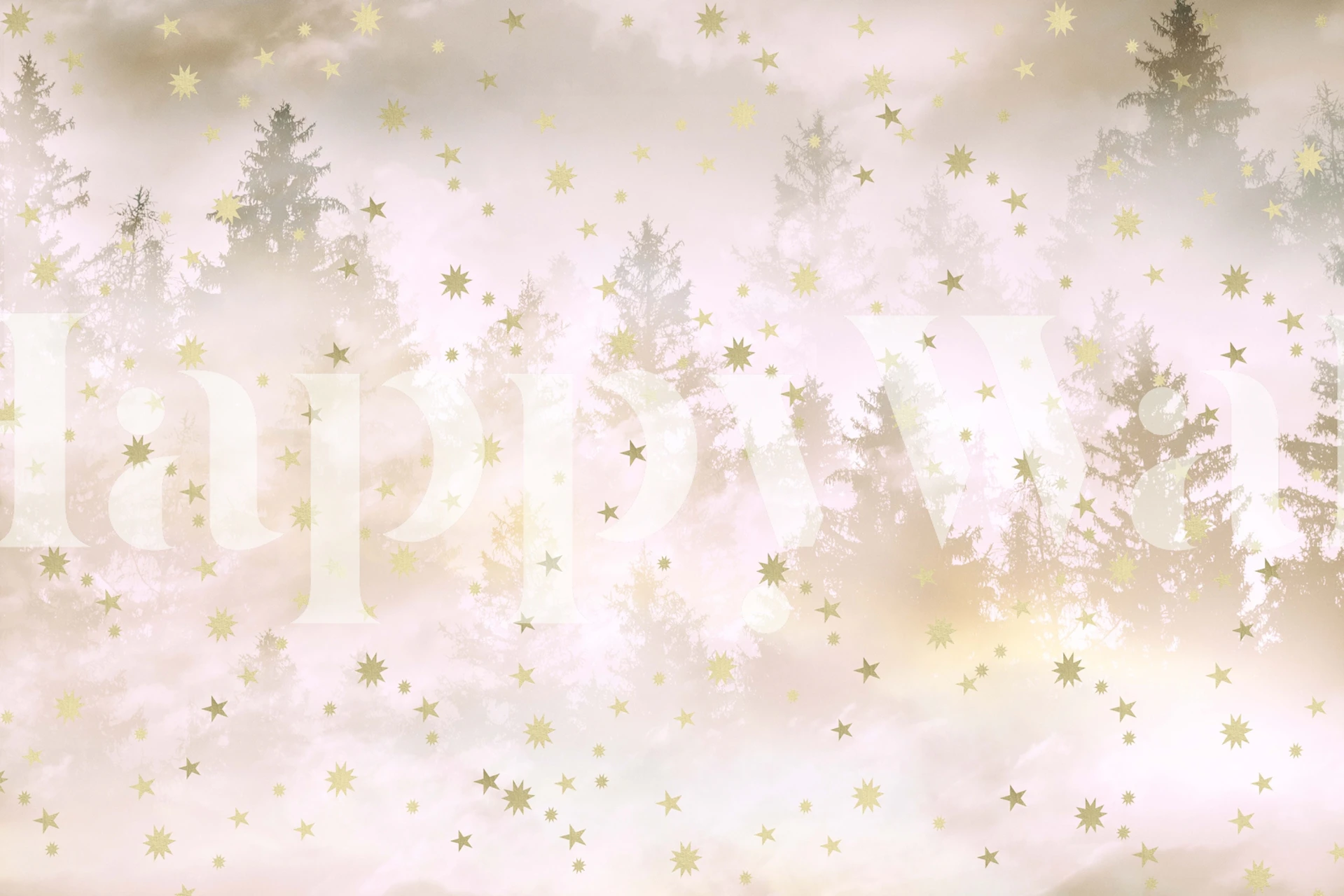 Starry Blush White Forest tapet i et rum