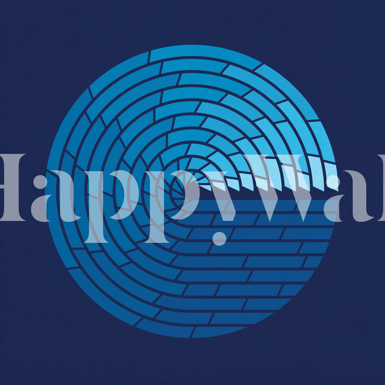 Geometric circular patterns in blue shades wallpaper