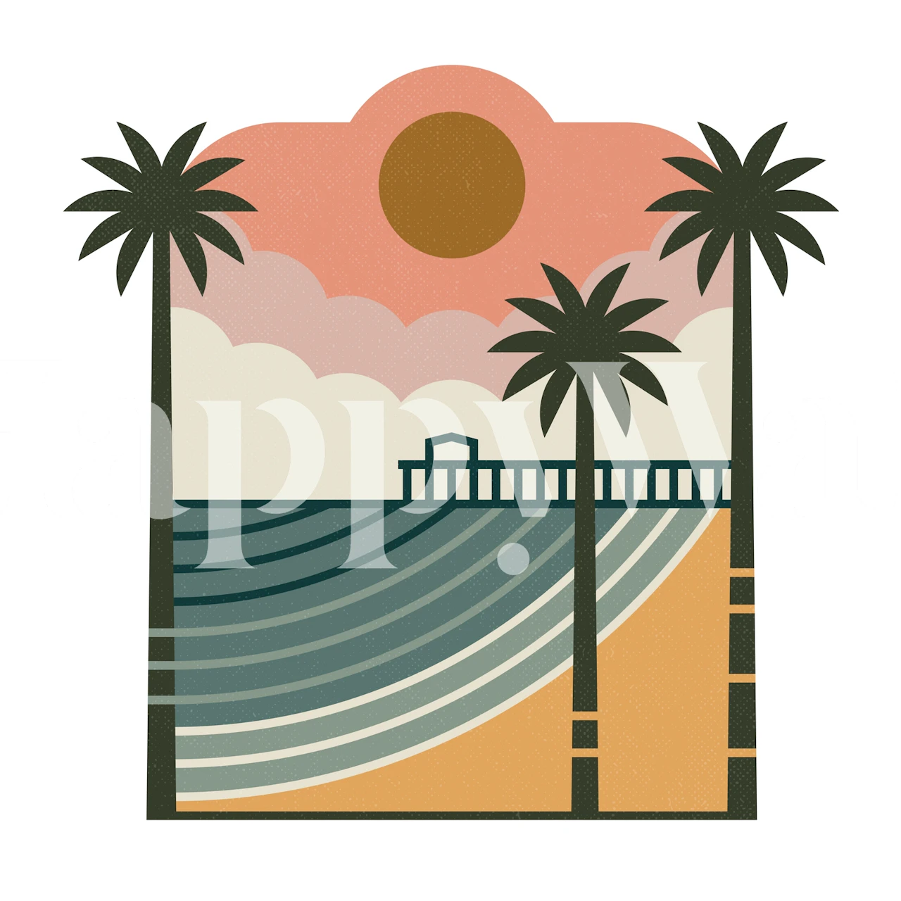 The Pier wallpaper in a room with palm trees