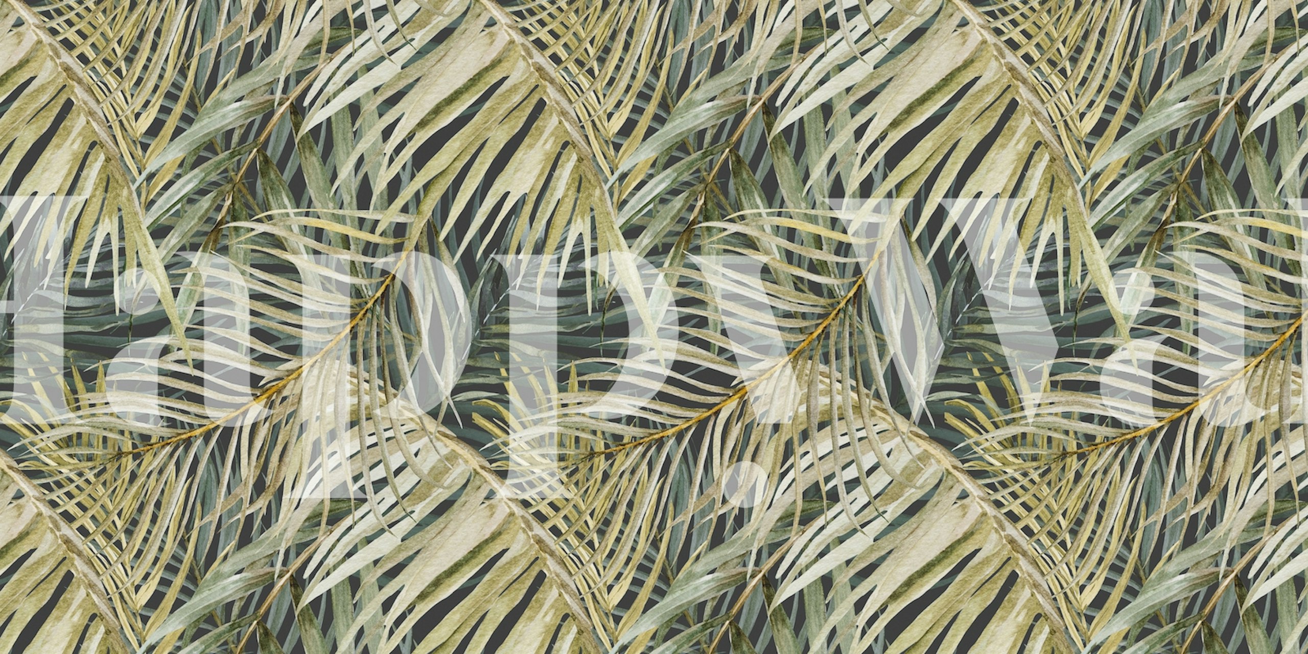 Dark jungle leaf green wallpaper in a room