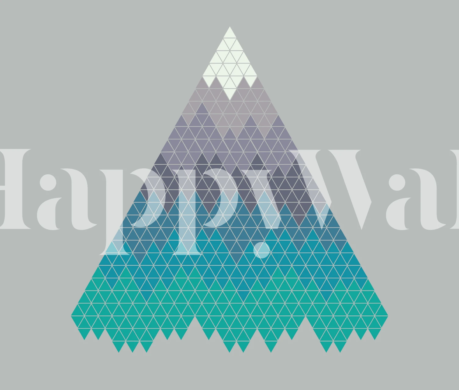 Geometric mountain design in blue and gray tones wallpaper