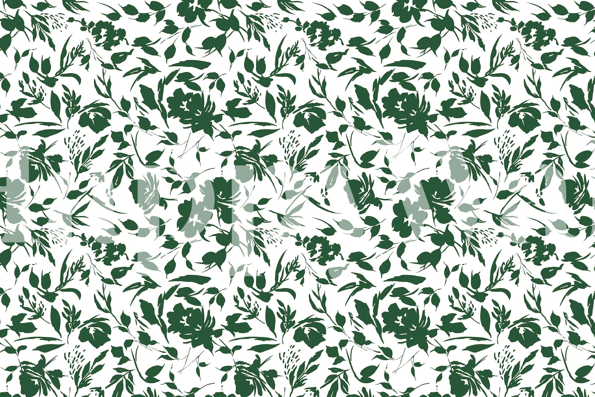 Carta da parati monocromatica con tema giardino selvaggio che mostra motivi floreali in bianco e nero