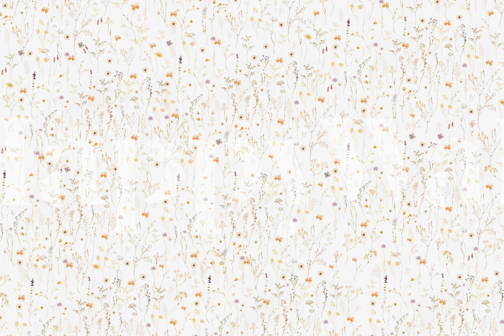 Delicate wildflower patterns in soft pastel colors wallpaper